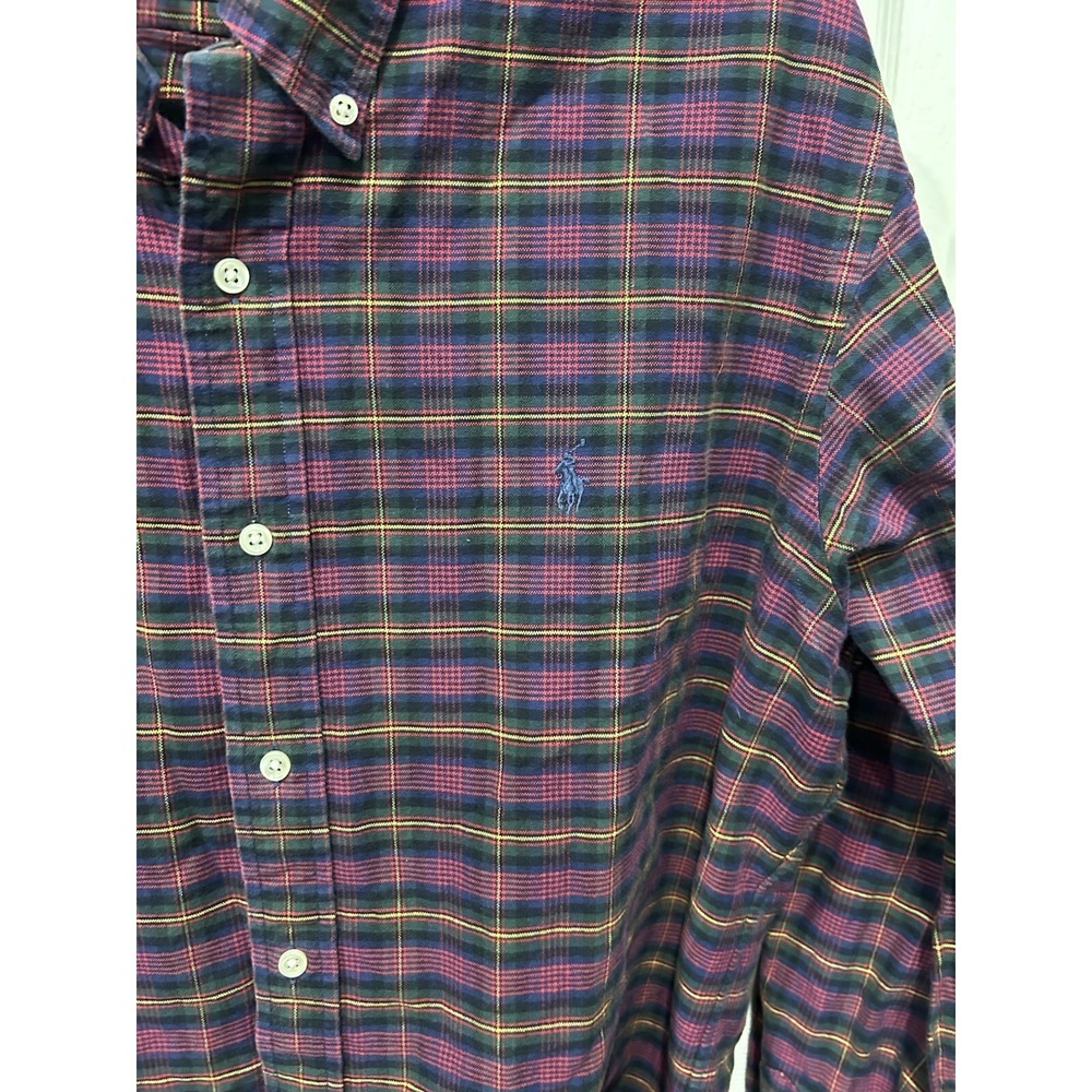 Ralph Lauren Polo Vintage Plaid Button Down Long Sleeve Custom Fit Preppy L - Picture 3 of 13